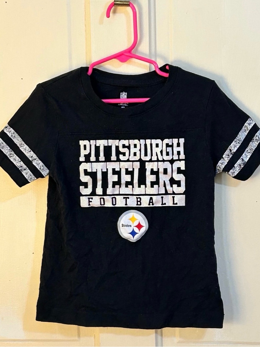 Pittsburgh Steelers Kids Black Football T‑Shirt